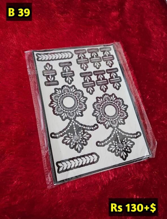 Semi Bridal B39 Mehindi Sticker (Only Sticker)