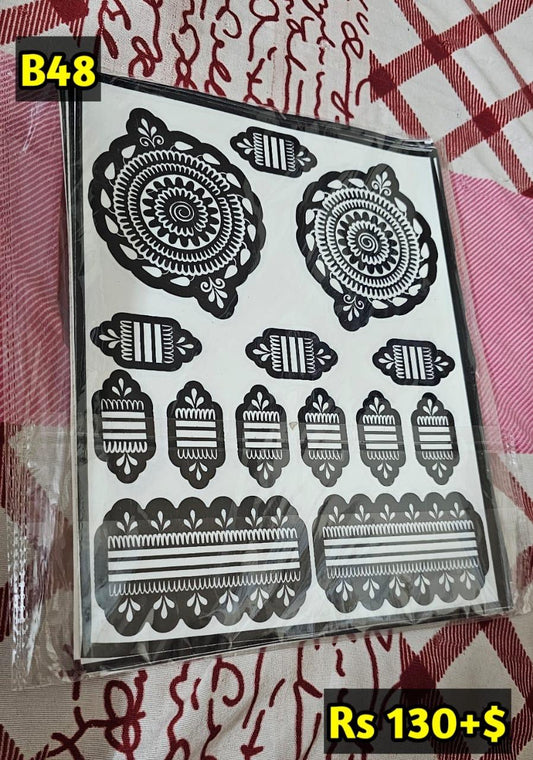 Semi Bridal B48 Mehindi Sticker (Only Sticker)