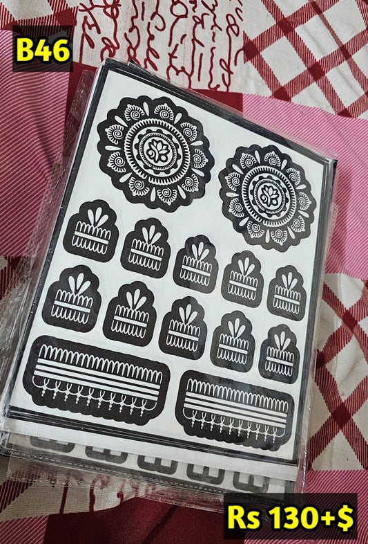 Semi Bridal B46 Mehindi Sticker (Only Sticker)