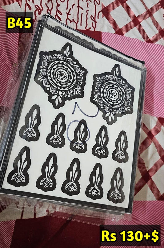 Semi Bridal B45 Mehindi Sticker (Only Sticker)