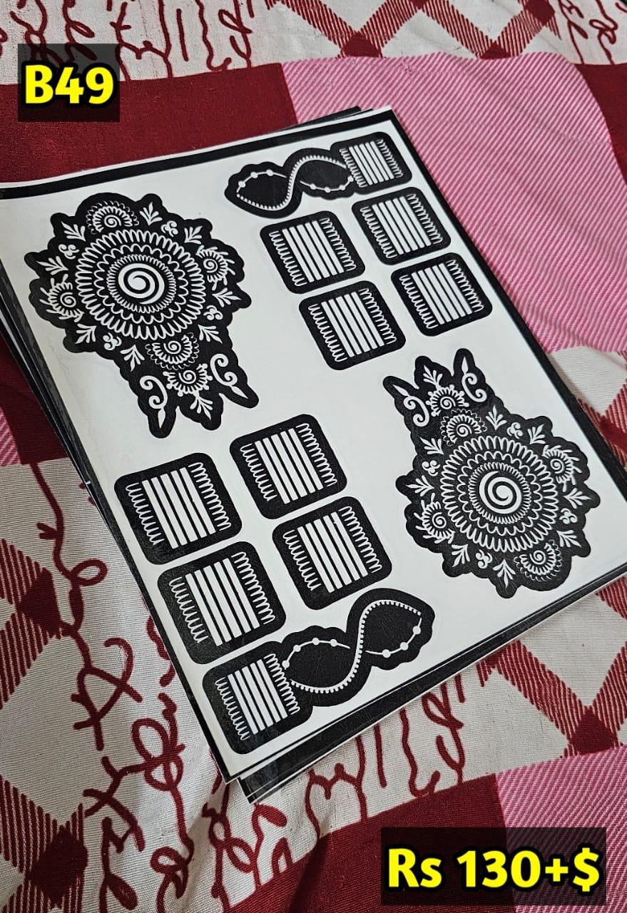 Semi Bridal B49 Mehindi Sticker (Only Sticker)