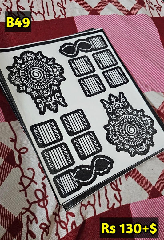 Semi Bridal B49 Mehindi Sticker (Only Sticker)