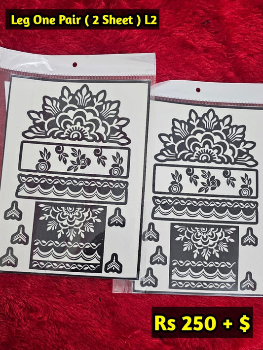Semi Bridal Leg Mehindi Sticker L2 (Only Sticker)