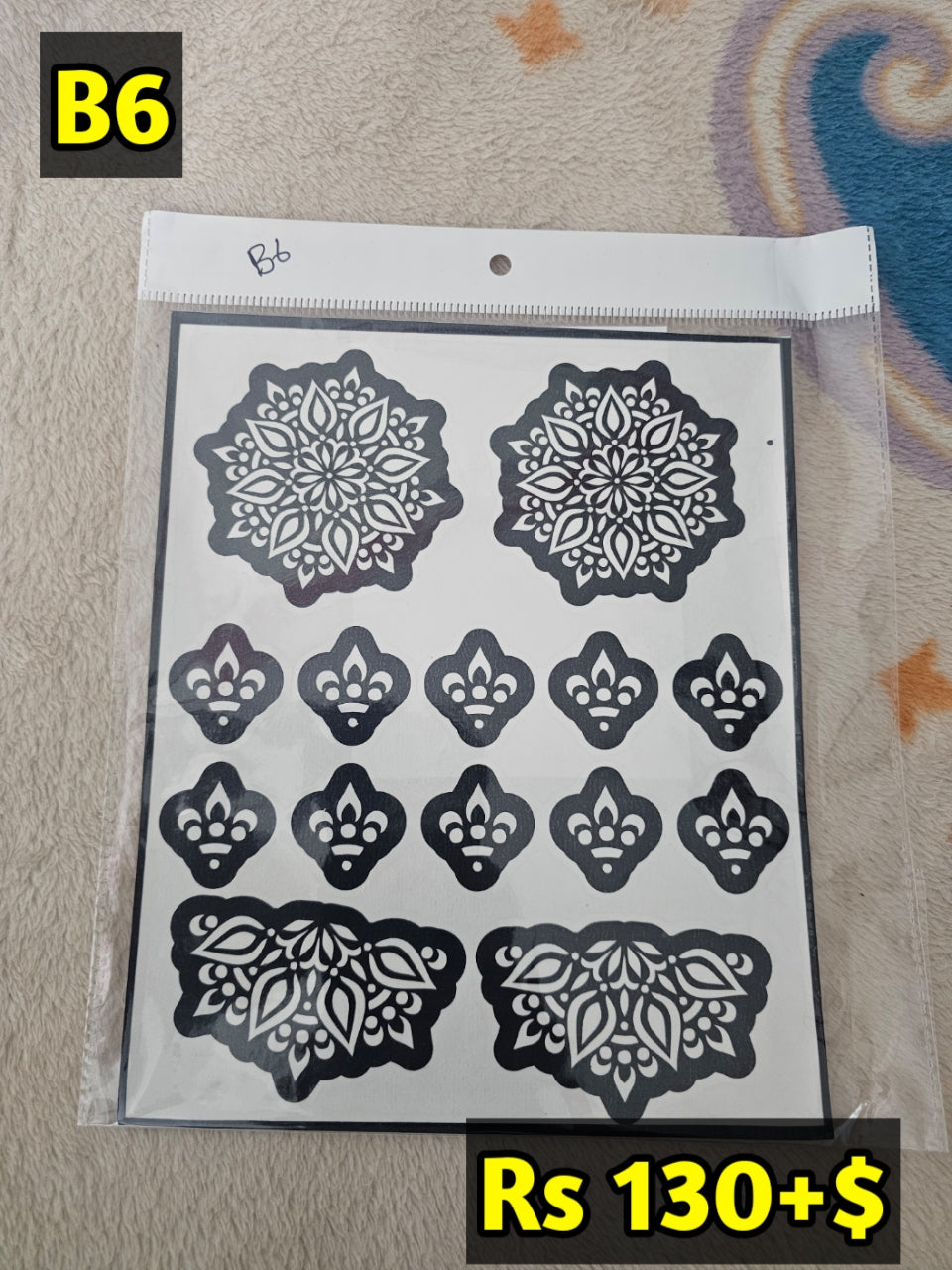 Semi Bridal B6 Mehindi Sticker(Only Sticker)