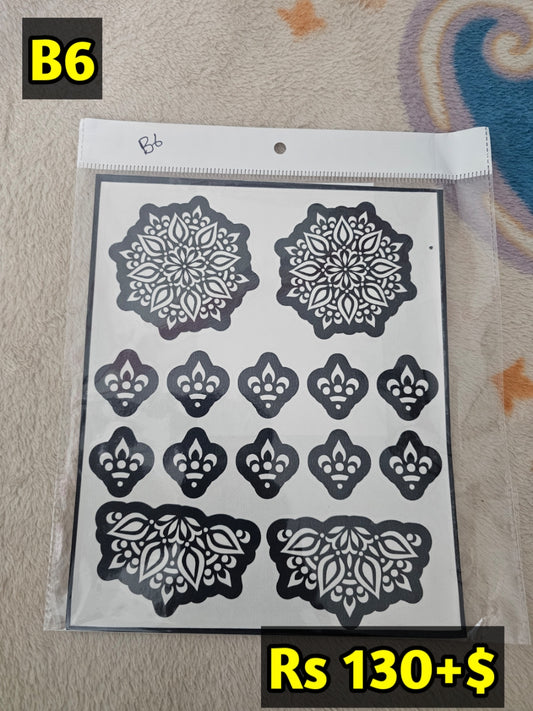 Semi Bridal B6 Mehindi Sticker(Only Sticker)
