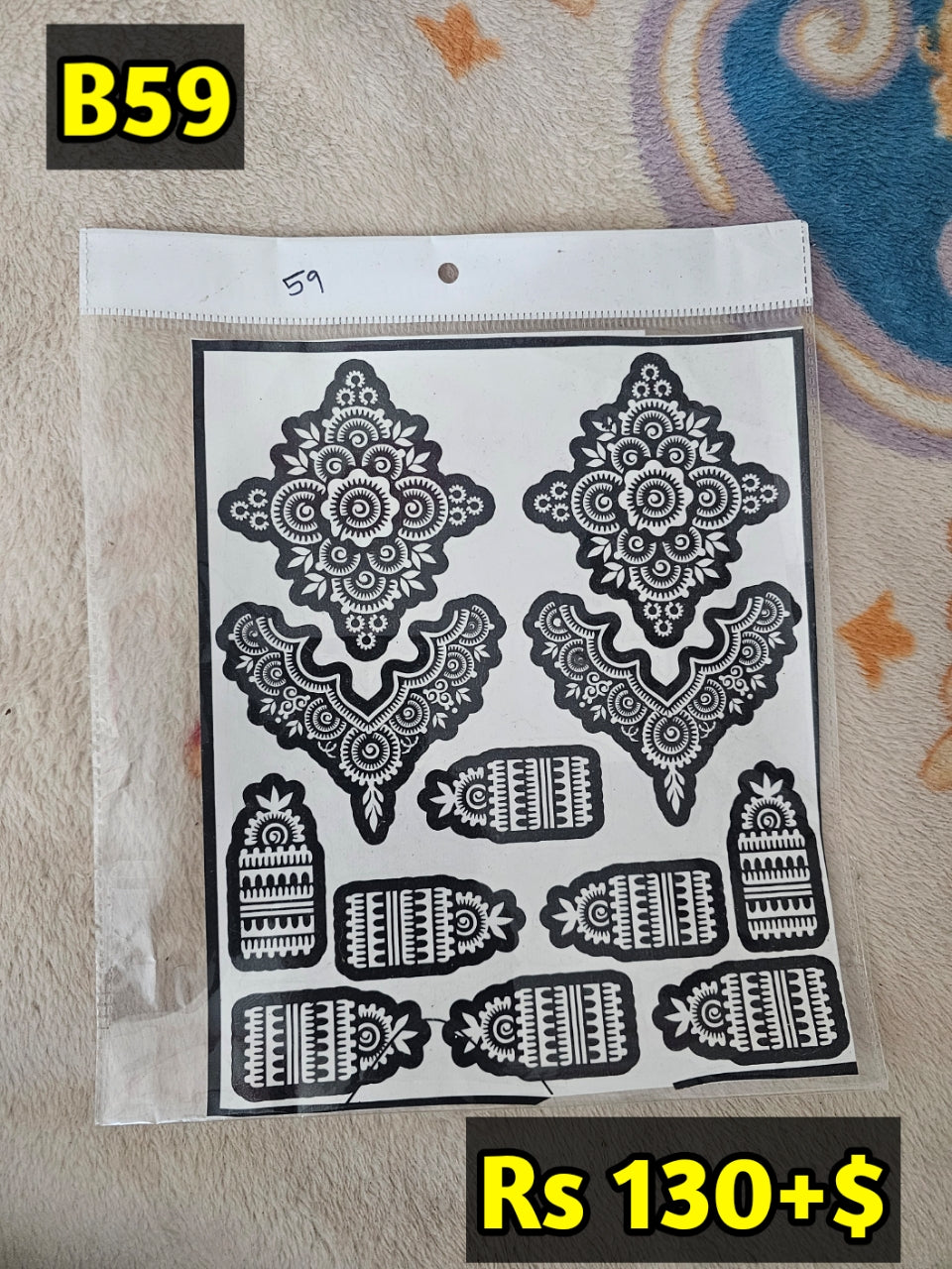 Semi Bridal B59 Mehindi Sticker(Only Sticker)