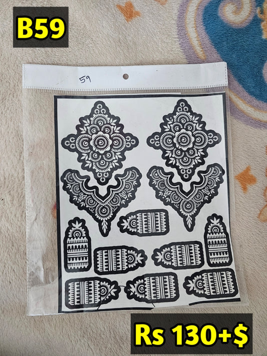 Semi Bridal B59 Mehindi Sticker(Only Sticker)