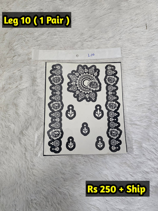 Semi Bridal Leg Mehindi Sticker L10 (Only Sticker)