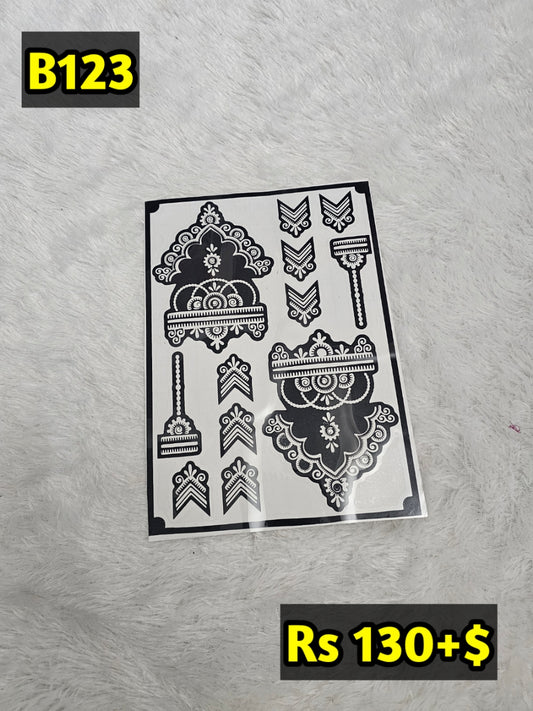 Semi Bridal B123 Mehindi Sticker (Only Sticker)