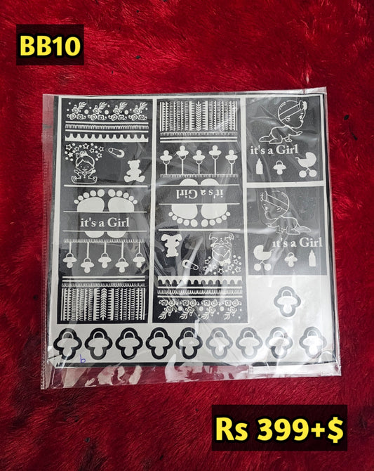 Baby Shower BB10 Mehindi Sticker (Only Sticker)