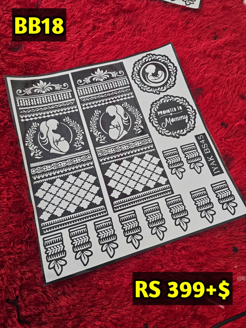 Baby Shower BB18 Mehindi Sticker (Only Sticker)