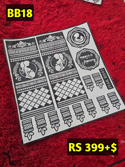Baby Shower BB18 Mehindi Sticker (Only Sticker)