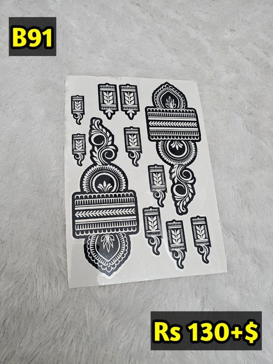 Semi Bridal B91 Mehindi Sticker (Only Sticker)