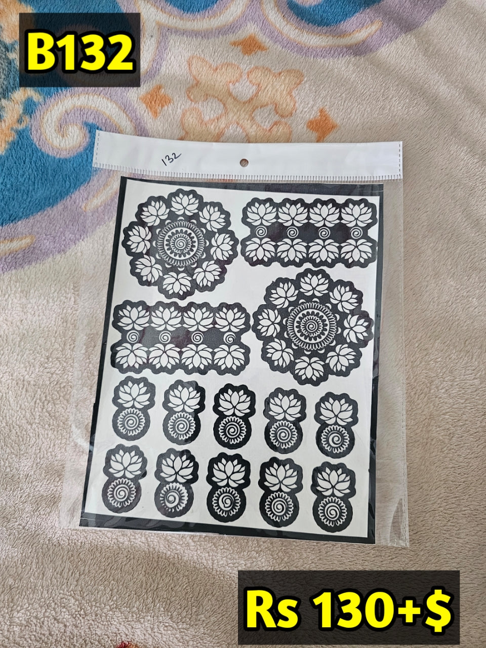 Semi Bridal B132 Mehindi Sticker (Only Sticker)
