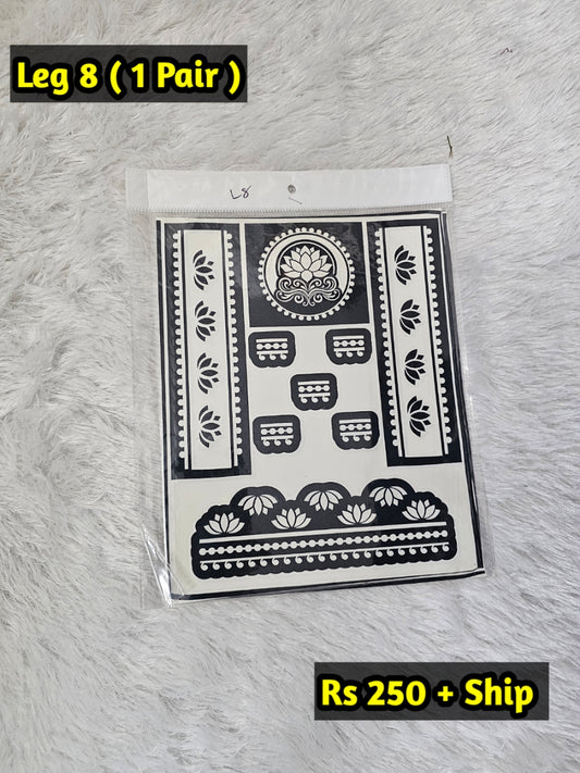 Semi Bridal Leg Mehindi Sticker L8 (Only Sticker)
