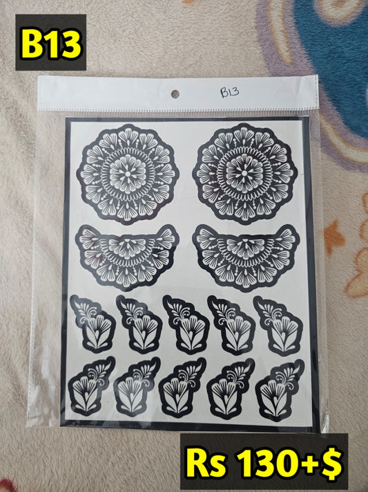 Semi Bridal B13 Mehindi Sticker(Only Sticker)