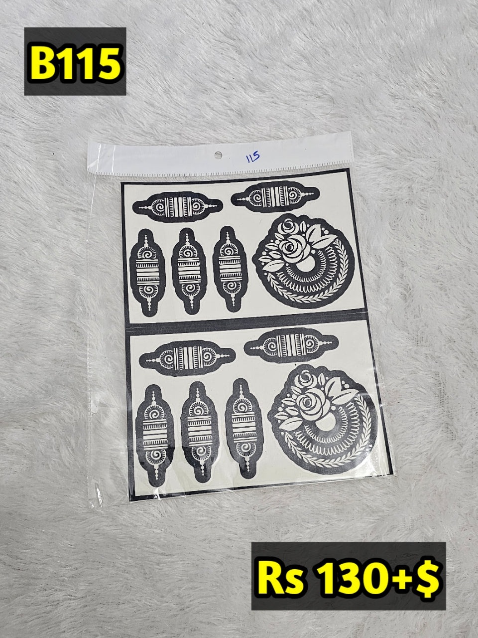 Semi Bridal B115 Mehindi Sticker (Only Sticker)