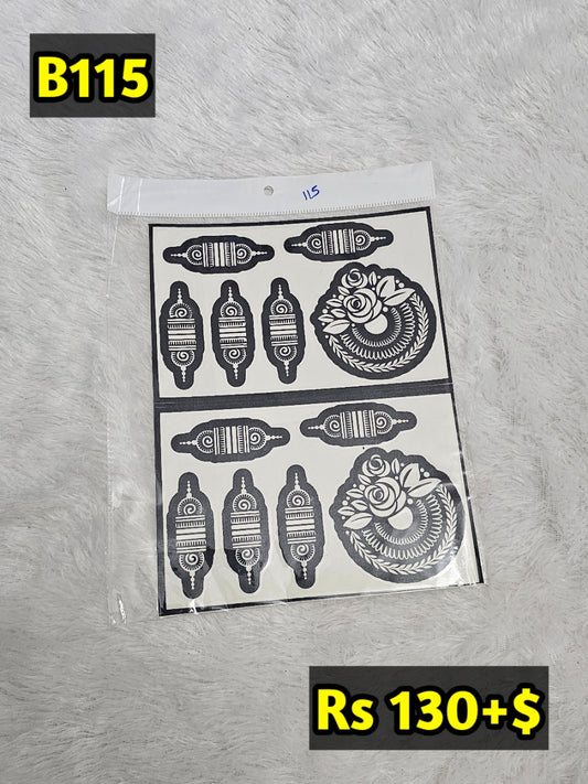 Semi Bridal B115 Mehindi Sticker (Only Sticker)