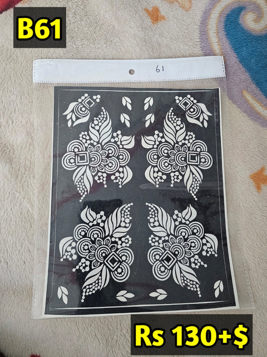 Semi Bridal B61 Mehindi Sticker(Only Sticker)