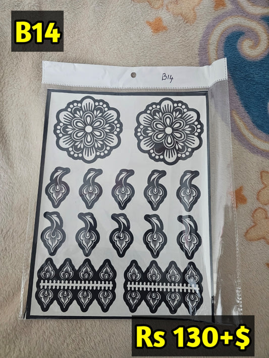 Semi Bridal B14 Mehindi Sticker(Only Sticker)