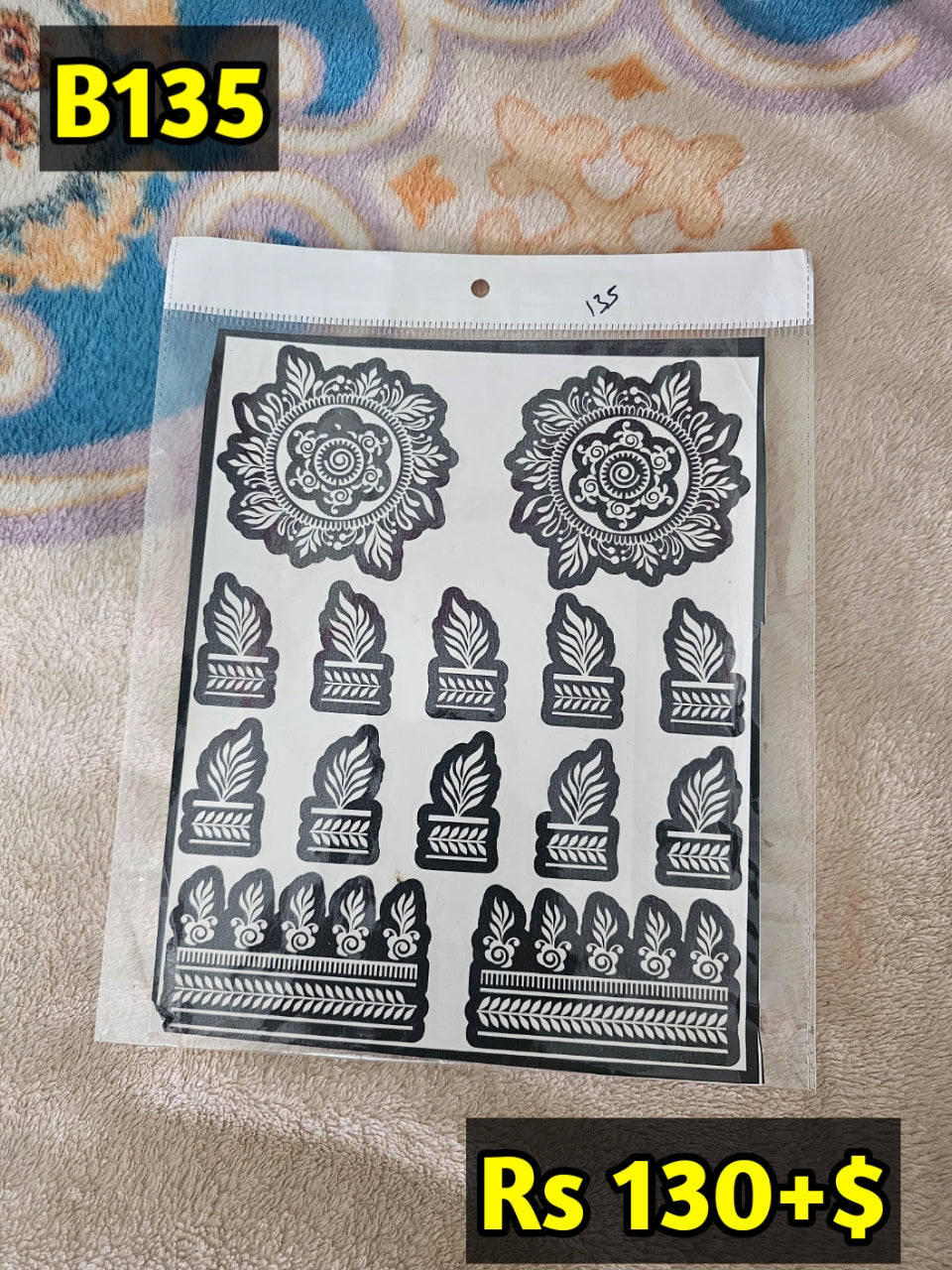 Semi Bridal B135 Mehindi Sticker (Only Sticker)