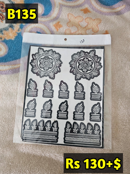 Semi Bridal B135 Mehindi Sticker (Only Sticker)