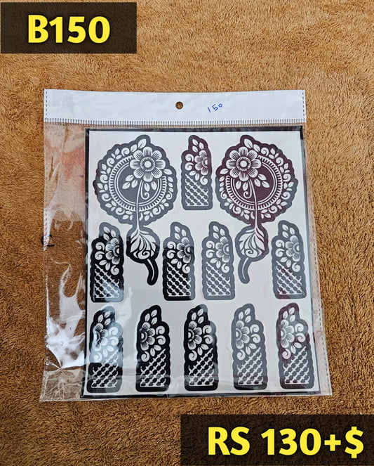 Semi Bridal B150 Mehindi Sticker (Only Sticker)