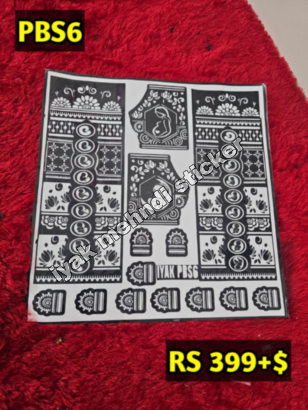 Premium Mehindi Sticker PBS6 (sticker only)