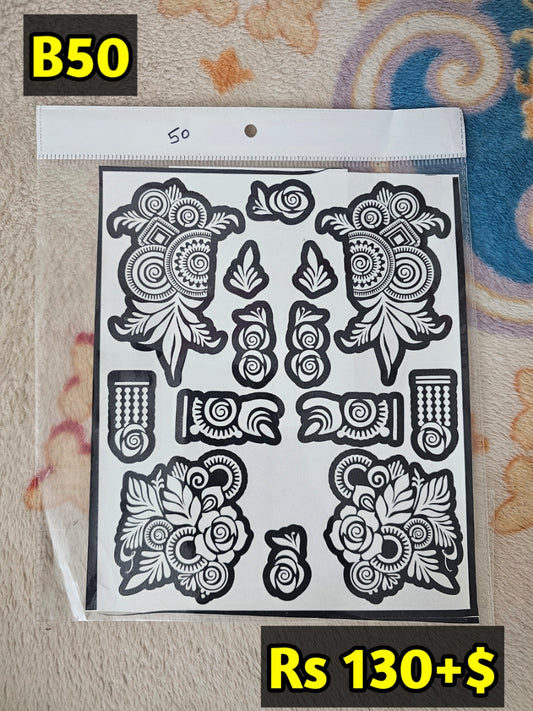 Semi Bridal B50 Mehindi Sticker(Only Sticker)