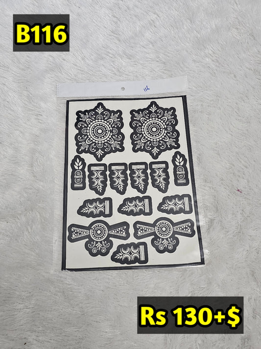 Semi Bridal B116 Mehindi Sticker (Only Sticker)
