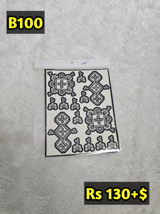 Semi Bridal B100 Mehindi Sticker (Only Sticker)