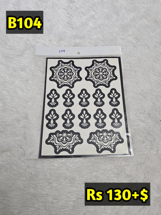 Semi Bridal B104 Mehindi Sticker (Only Sticker)