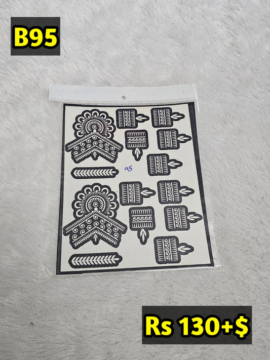 Semi Bridal B95 Mehindi Sticker (Only Sticker)