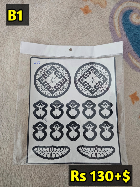 Semi Bridal B1 Mehindi Sticker(Only Sticker)