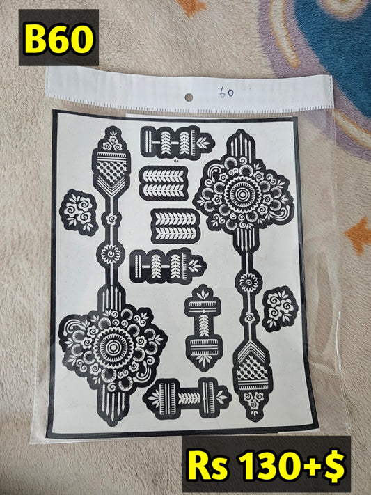 Semi Bridal B60 Mehindi Sticker(Only Sticker)