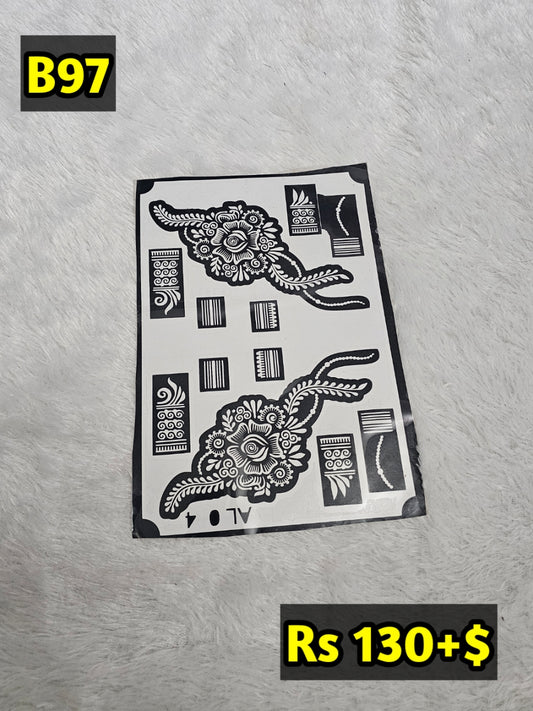 Semi Bridal B97 Mehindi Sticker (Only Sticker)
