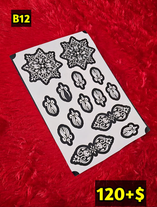 Semi Bridal B12 Mehindi Sticker (Only Sticker)