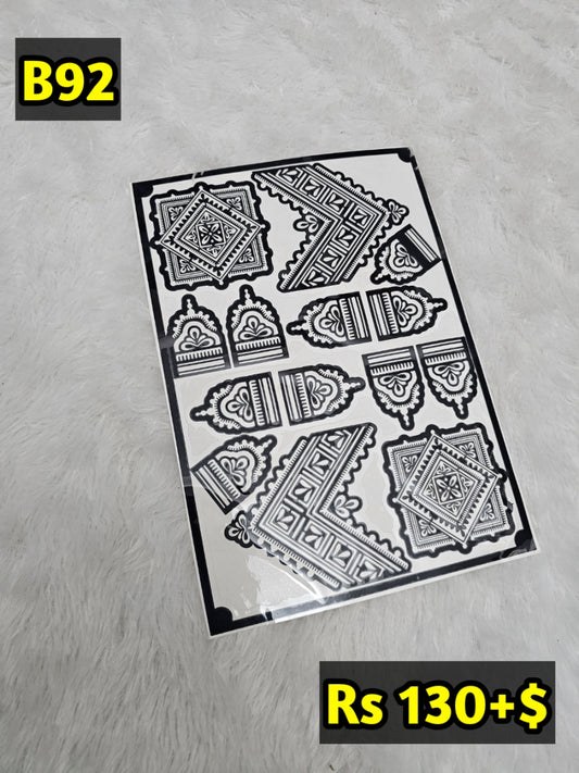 Semi Bridal B92 Mehindi Sticker (Only Sticker)