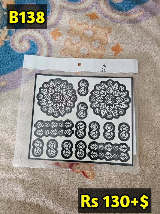 Semi Bridal B138 Mehindi Sticker (Only Sticker)