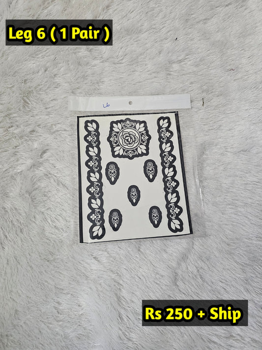 Semi Bridal Leg Mehindi Sticker L6 (Only Sticker)