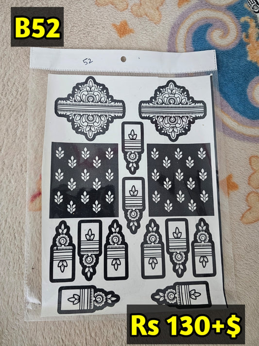 Semi Bridal B52 Mehindi Sticker(Only Sticker)