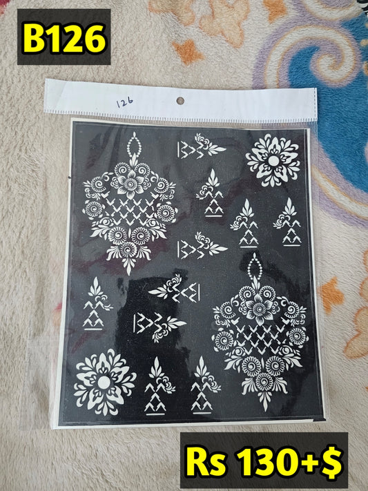 Semi Bridal B126 Mehindi Sticker (Only Sticker)