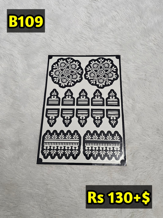 Semi Bridal B109 Mehindi Sticker (Only Sticker)