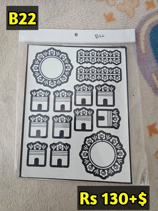 Semi Bridal B22 Mehindi Sticker(Only Sticker)
