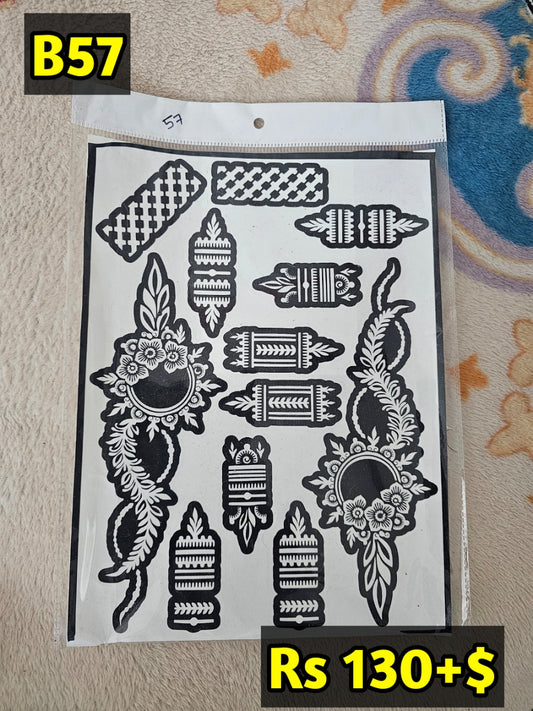 Semi Bridal B57 Mehindi Sticker(Only Sticker)