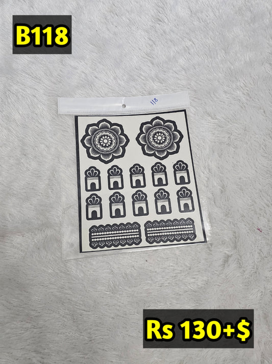Semi Bridal B118 Mehindi Sticker (Only Sticker)