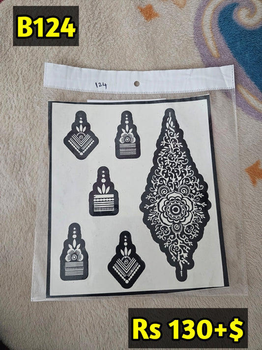 Semi Bridal B124 Mehindi Sticker (Only Sticker)