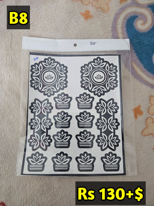 Semi Bridal B8 Mehindi Sticker(Only Sticker)