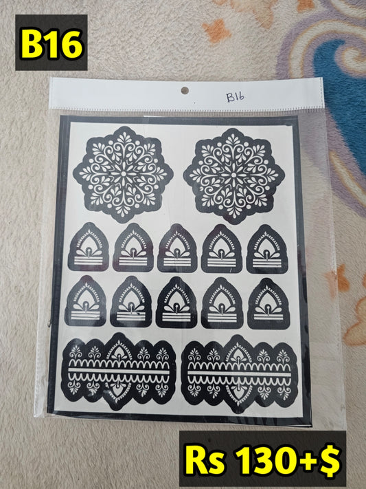 Semi Bridal B16 Mehindi Sticker(Only Sticker)