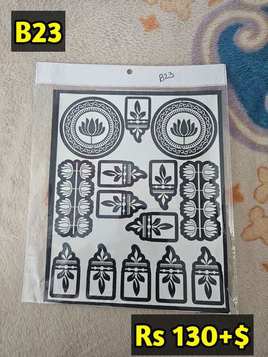 Semi Bridal B23 Mehindi Sticker(Only Sticker)